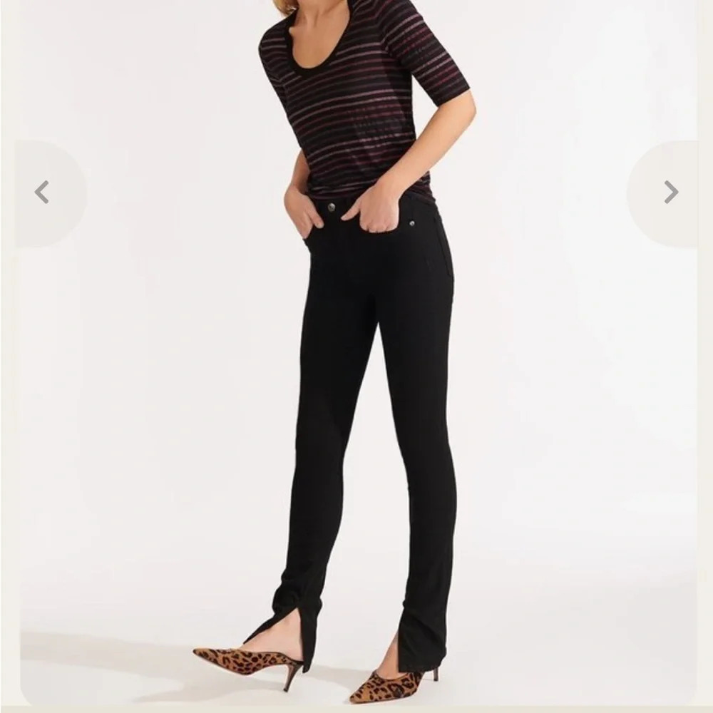 Veronica Beard kate skinny high rise black raven jeans inner slit sz 26/2 #243. - Picture 3 of 13
